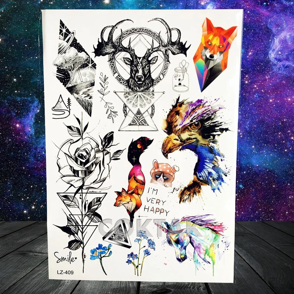 Watercolor Lavender Reed Morning Glory Flower Tattoos Temporary Women Sexy Custom Tattoo Stickers Flash Fake Girls Tato Ankle