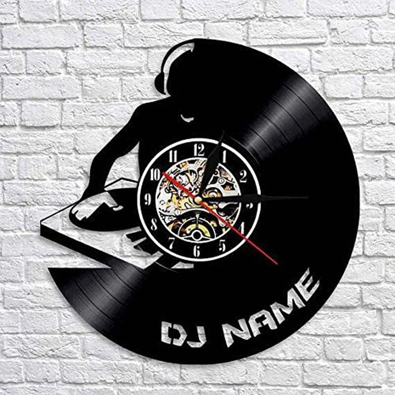 DJing Vinyl Record Wall Clock Modern Design Music Theme DJ Rock Band Combination CD Clocks Hanging Wall Watch Home Decor