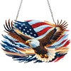 (US Local)US Flag Eagle Diamond Art Hanging Pendant 5D DIY Diamond Painting Dots Pendant