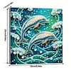 DIY Pearl Painting Dolphin for Home Decor with Frame(25x25cm)