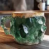 Mineral Crystal Coffee Mug,Natural Onyx Crystal Decorative Mug,Novelty Coffee Mugs,Multi-Colored Agate Mineral Coffee Mug,Elegant Crystal Gift for Home & Office