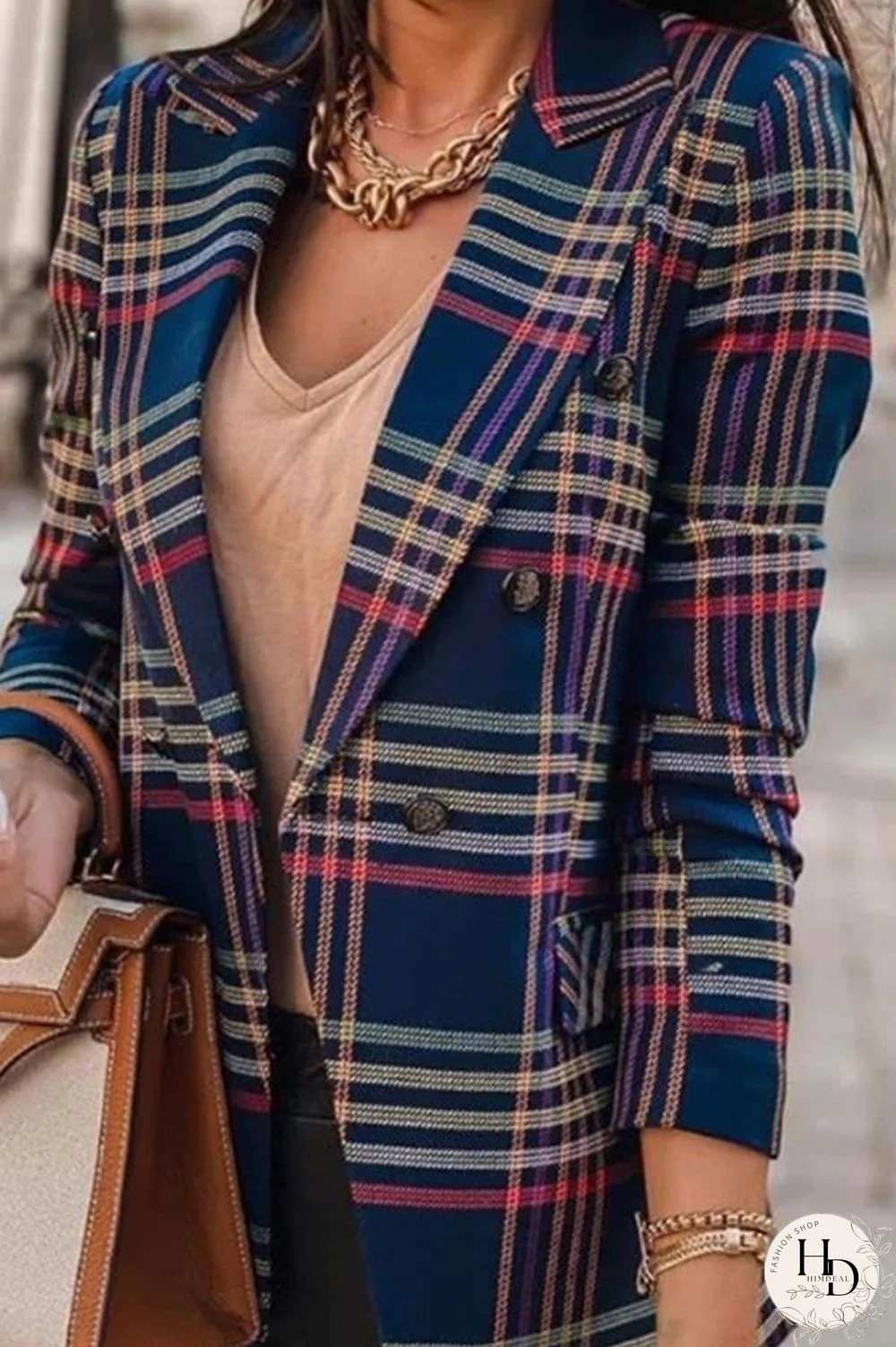 Tartan Button Down Blazer