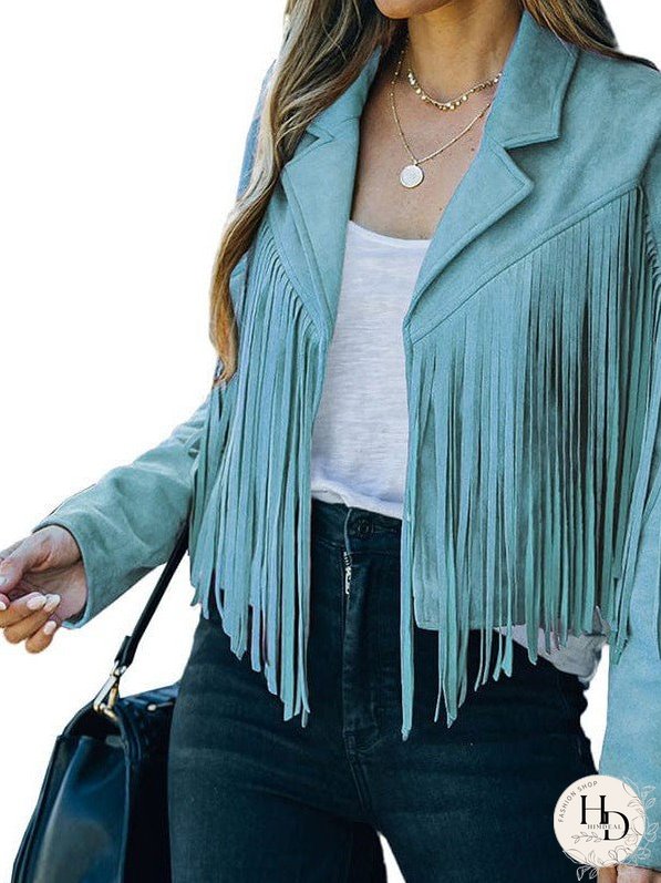 Sophisticated Fringe Suede Jacket