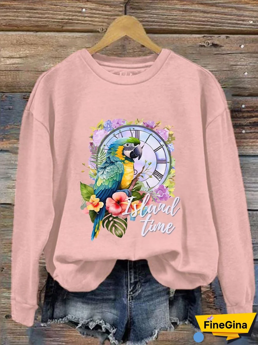 Women's Retro Parrothead Graphic Sweatshirt