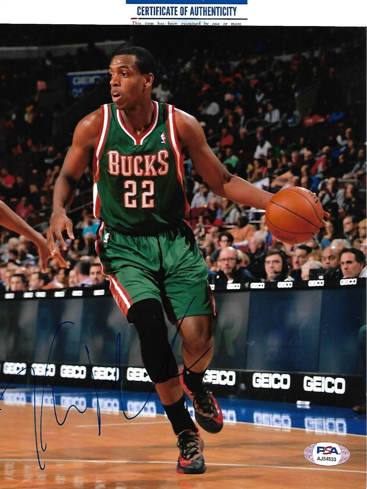 KHRIS MIDDLETON signed autographed MILWAUKEE BUCKS 8X10 Photo Poster painting w COA PSA AJ54533