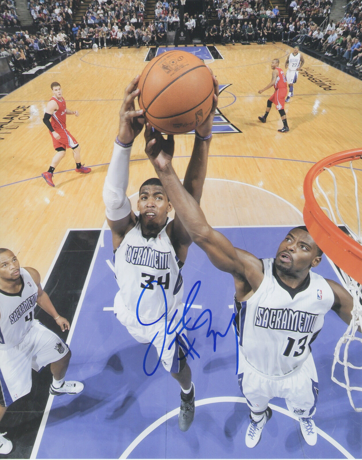 Jason Thompson *SACRAMENTO KINGS* Signed 8x10 Photo Poster painting J2 COA GFA