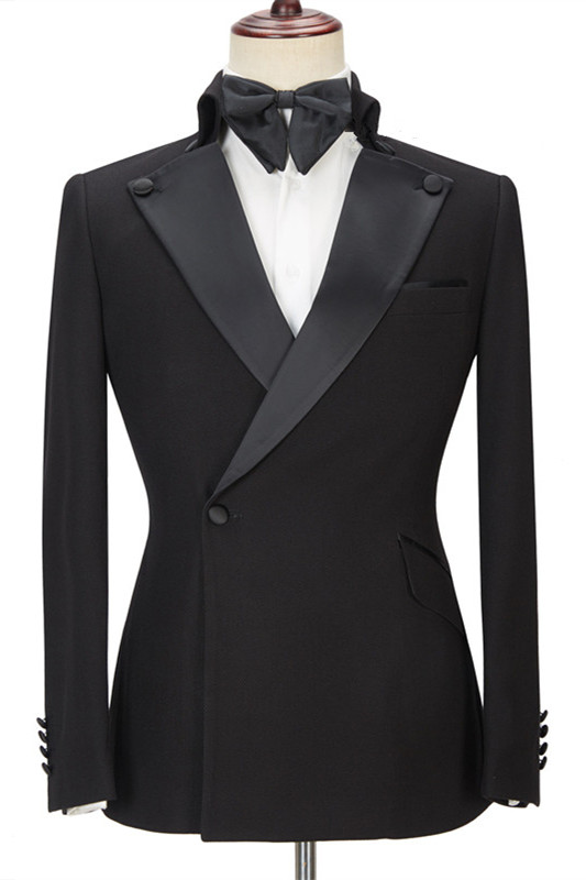 Bellasprom Handsome Best Fited Black Ring Bearer Suits With Peaked Lapel Bellasprom