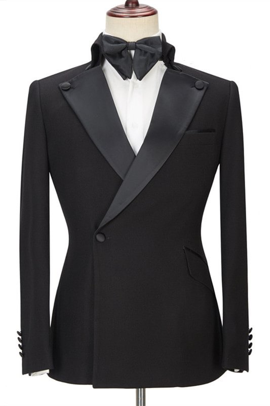 Gorgeous Peaked Lapel Best Fited Suits With Black Ring Bearer | Ballbellas Ballbellas