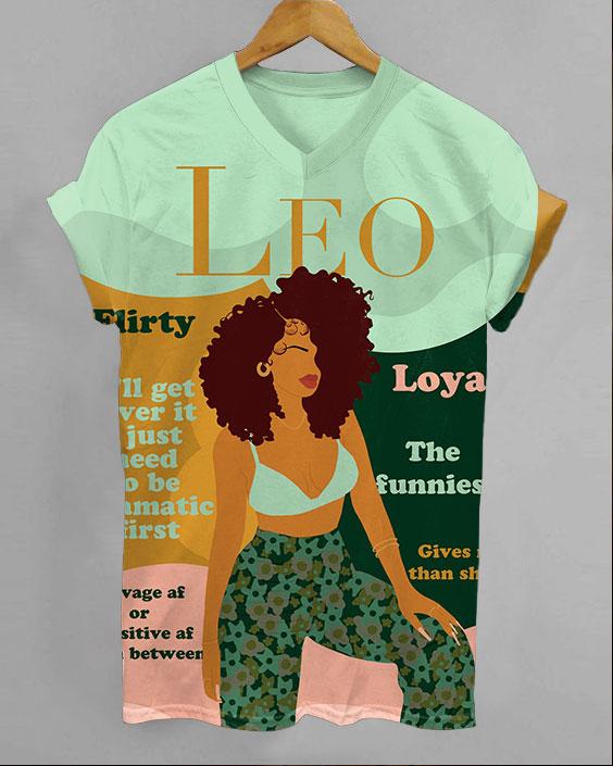 Leo Girly Season Unisex V-neck Short Sleeve Tshirt