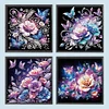 Papillon rose de nuit-peinture spéciale partielle au diamant-30*30cm