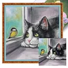 Cat And Birds-11CT Stamped Cross Stitch 40*40cm/15.75*15.75in