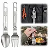 Portable Folding Tableware Hollow Handle Design for Outdoor Travel Camping