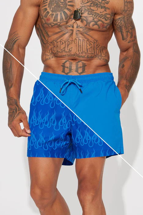 Pattern Variation Swim Shorts