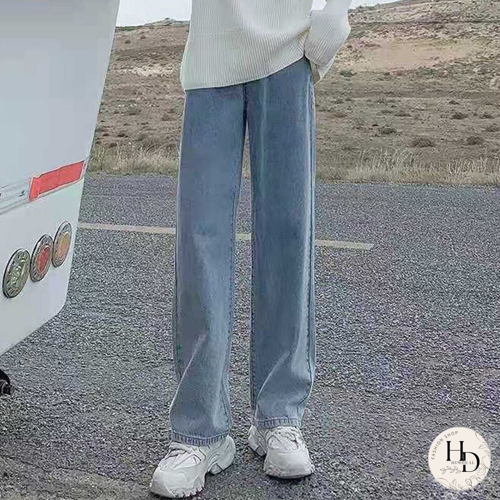 Autumn All Match Blue Denim Jeans Women High Waist Straight Casual Pants Korean Loose Fashion Black Female Baggy Jeans New