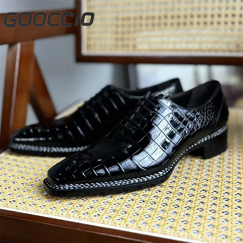 TV126 Prenium Crocodile Leather Dress Shoes/Oxford Shoes For Men GOOCCIO   