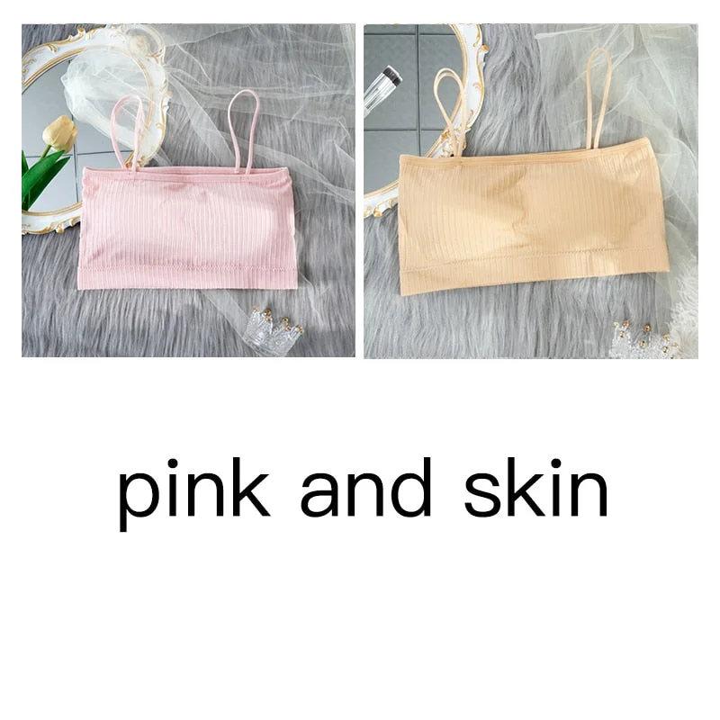 Women's Tube Top Invisible Bra Sexy Bandeau Strapless Top Underwear Streetwear Crop Top Seamless Sexy Lingerie Tops 1/2Pcs