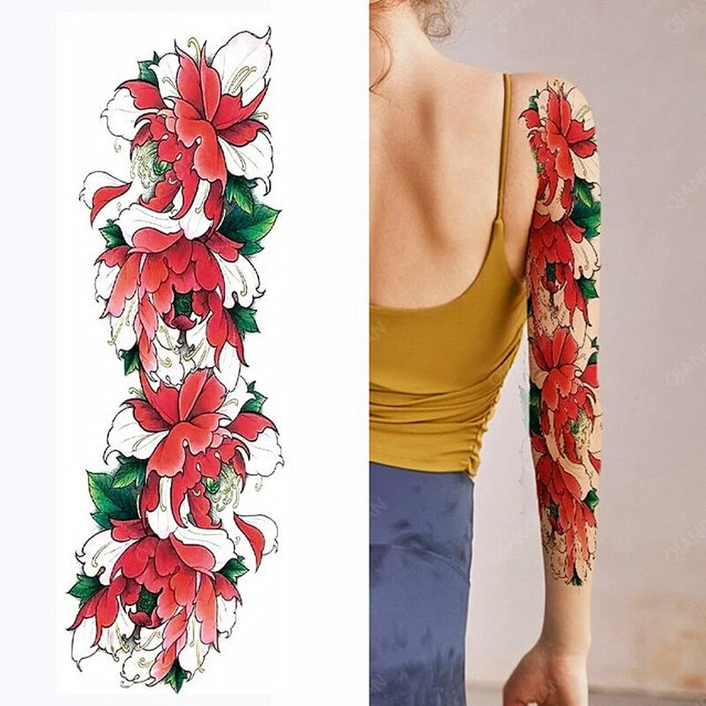 1pc Women Waterproof Temporary Tattoos Stickers Thighs Cool Hipster Skull Mermaid