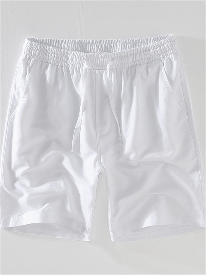 Men's Thin Section of The Summer Cotton Linen Shorts Straight Leg Pants Casual Five-minute Pants