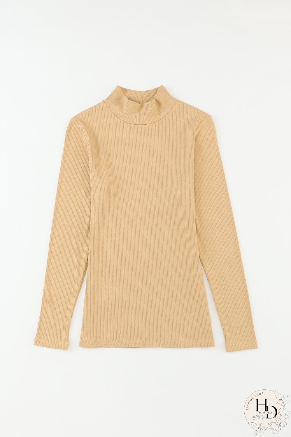 Trendy Ribbed Mock Neck Top