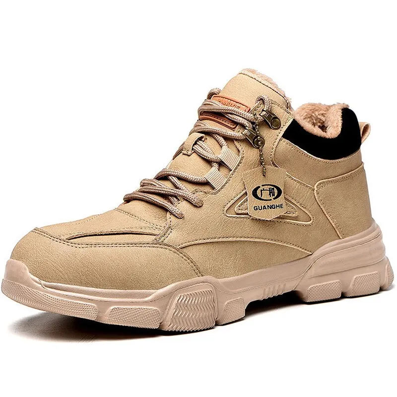 Men's Safety Work Shoes Steel Toe Kevlar Puncture-Proof Anti-Smashing  Men Ankle Boots Protective Sneakers Casual Leather Shoes