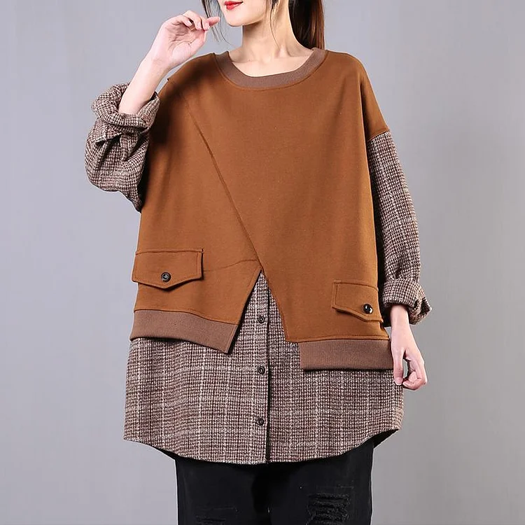 French o neck false pieces cotton shirts women Fashion Ideas chocolate shirts