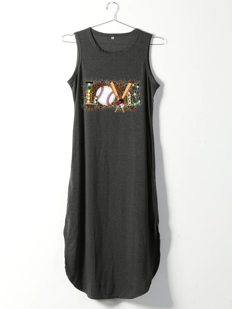 AL™ Baseball love Long Dress Sleeveless-00251