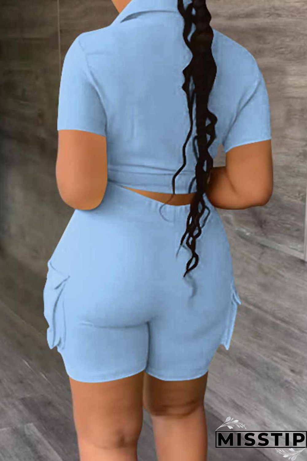 Red Casual Street Print Letter Turndown Collar Short Sleeve Two Pieces