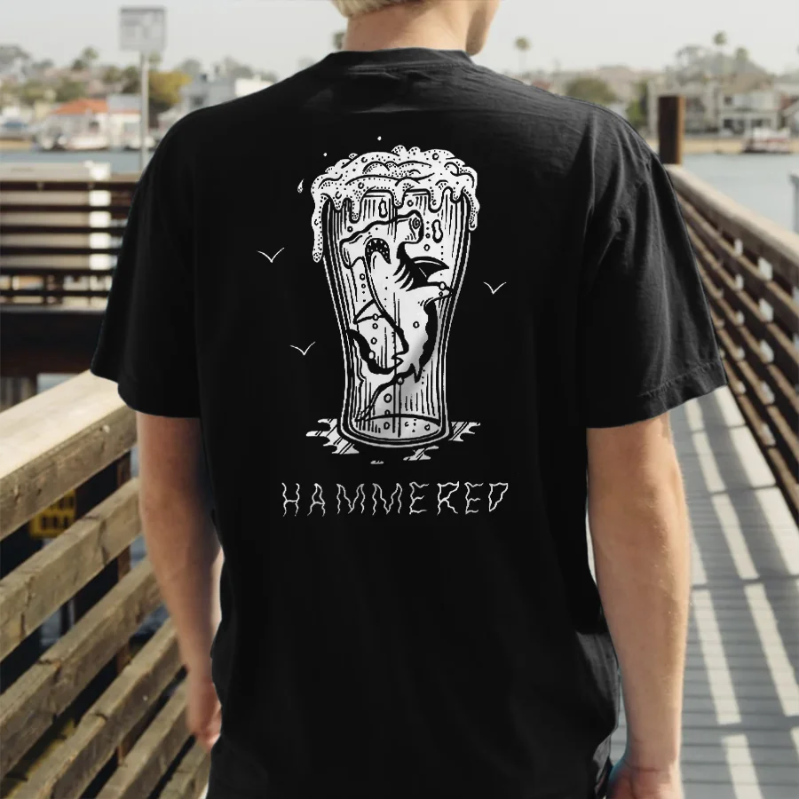 Hammered Shark Printed Men's T-shirt
