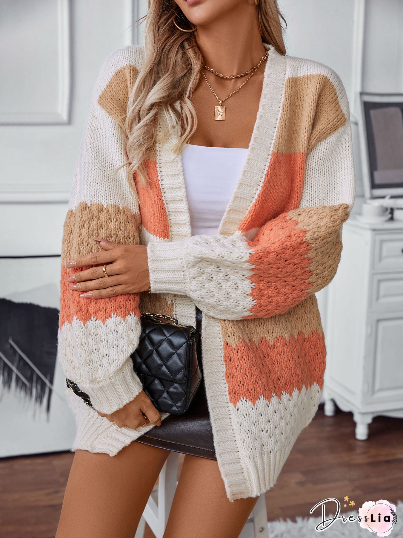 Ethnic Print Patchwork Long Sleeve Cardigan For Women