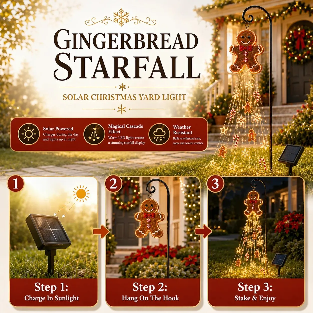 Gingerbread Starfall installation