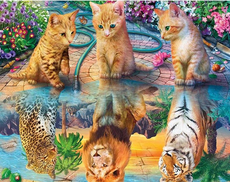 

Reflection of Predatory Cats – Paint By Numbers - 40*50CM, 501 Original