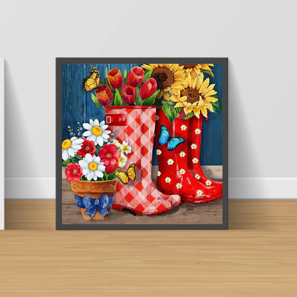 Diamond Painting - Full Round Drill - Boots Sunflower(30*30cm)