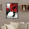 Diamond Painting-DIY Full Round Drill Rose Clock