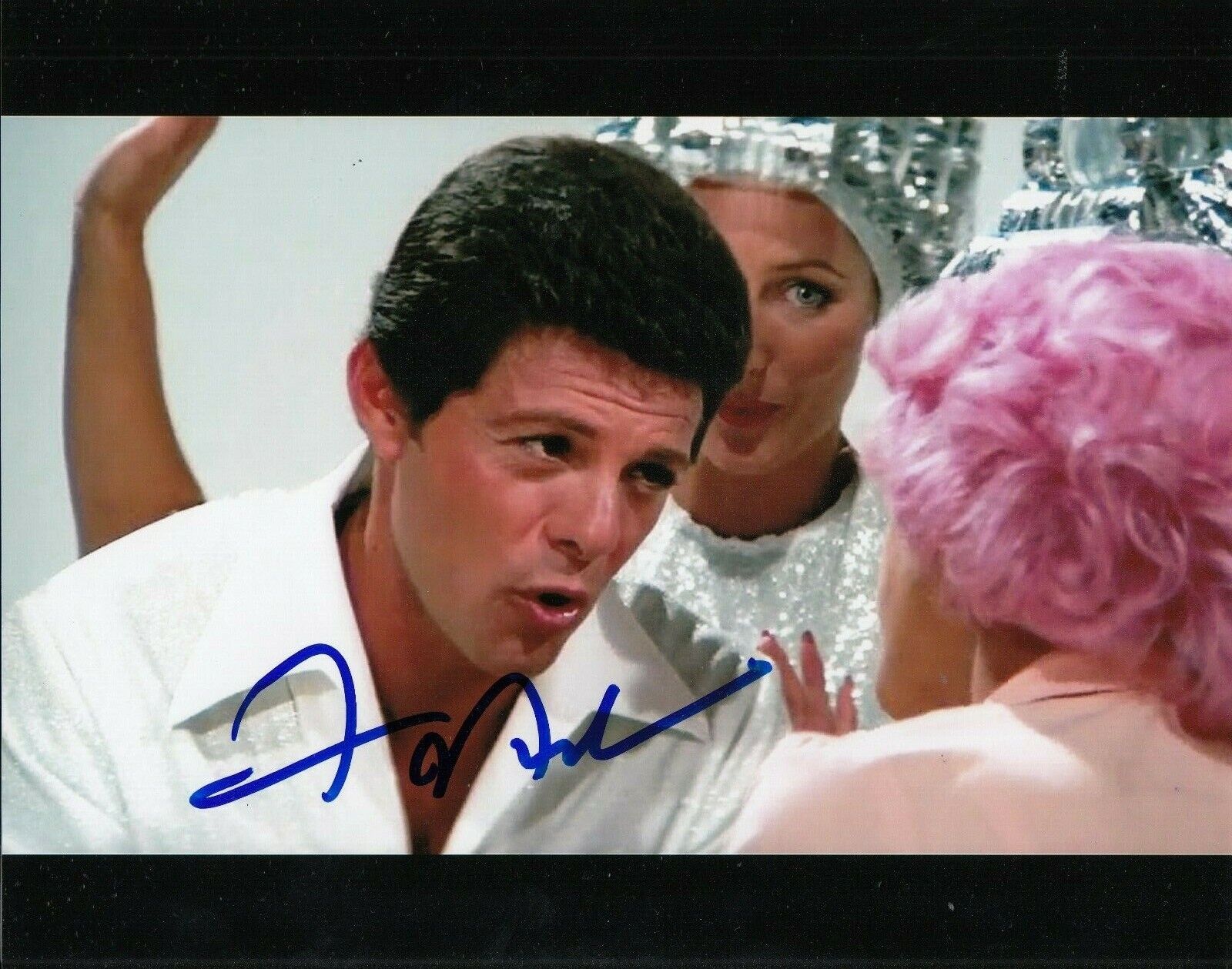 FRANKIE AVALON signed (GREASE) Movie 8X10 Photo Poster painting *Beauty School Dropout* W/COA #1