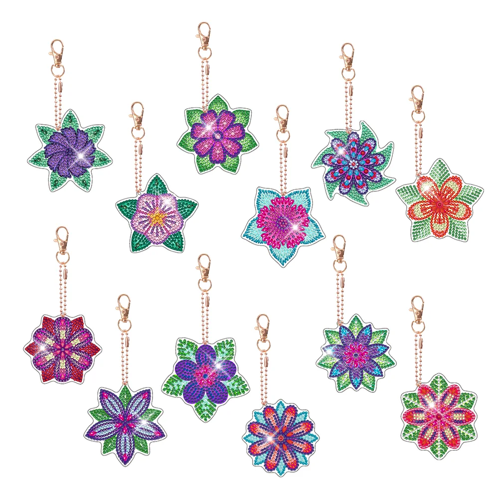 DIY Diamond Art Key Rings Sanrio 6pcs Full Drill Diamonds Pendants Gift for  Kids