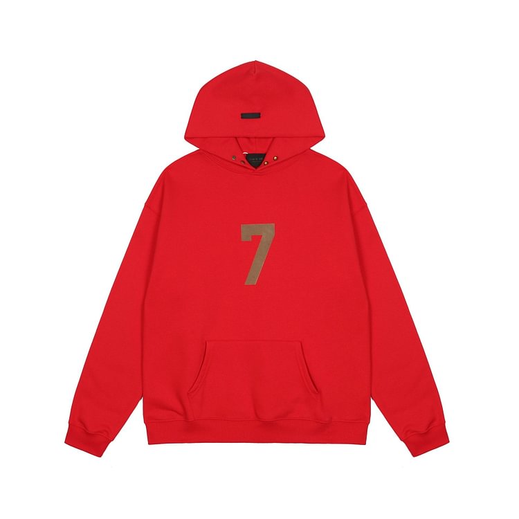 Fog Essentials Hoodie Autumn and Winter Fog Season 7 Flocking Number 7 Velvet Padded Hooded Sweatshirt
