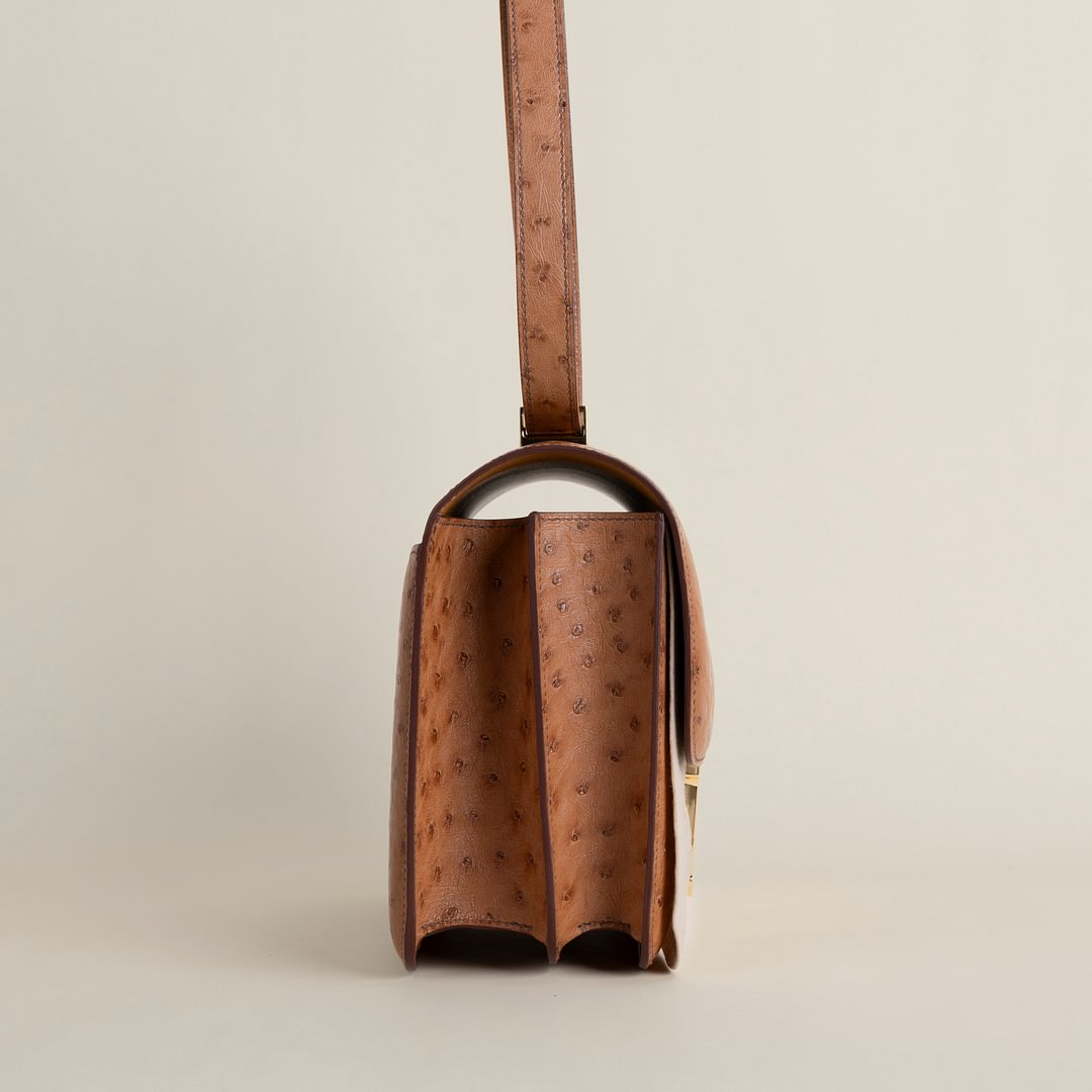 Constance 24CM Ostrich 35 Cognac GHW