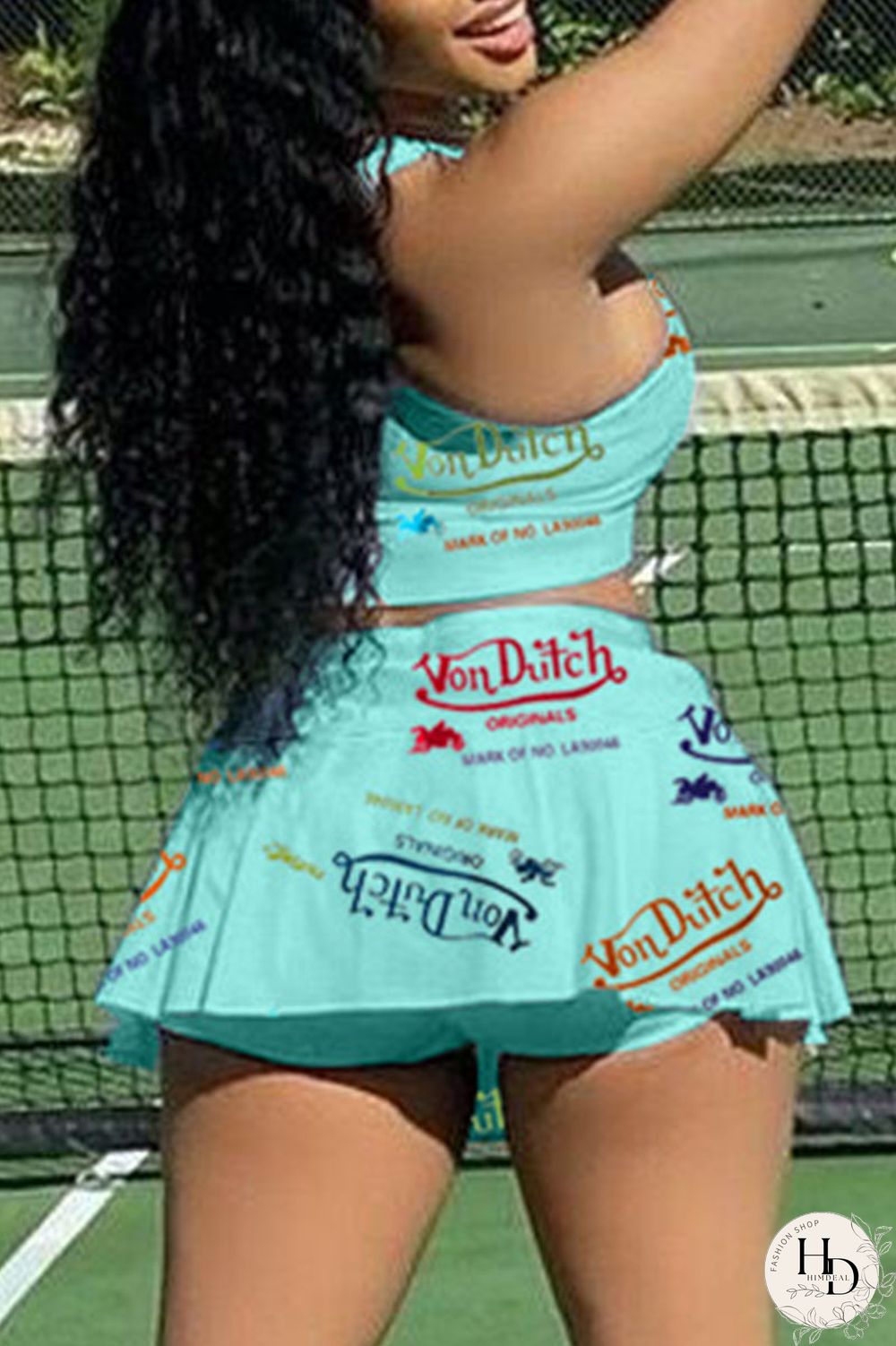 White Casual Letter Print Patchwork U Neck Sleeveless Two Pieces