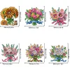 (US Only)6Pcs Spring DIY Diamond Painting Refrigerator Magnets Kit for Home Decoration