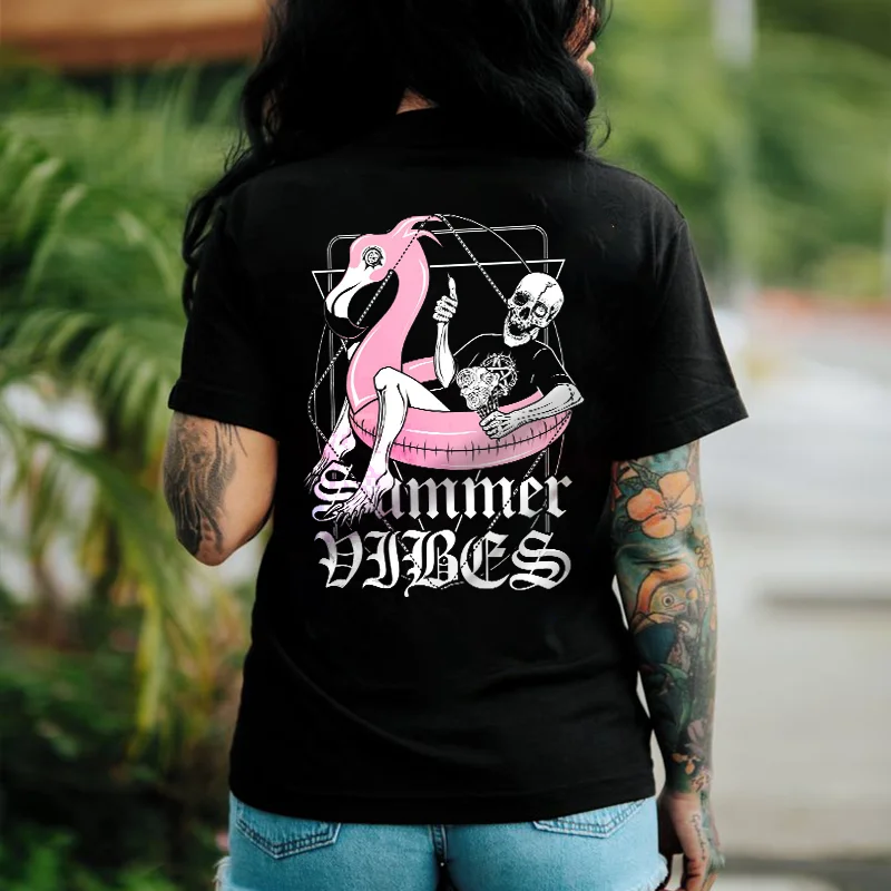 Summer Vibes Printed Women's T-shirt -  