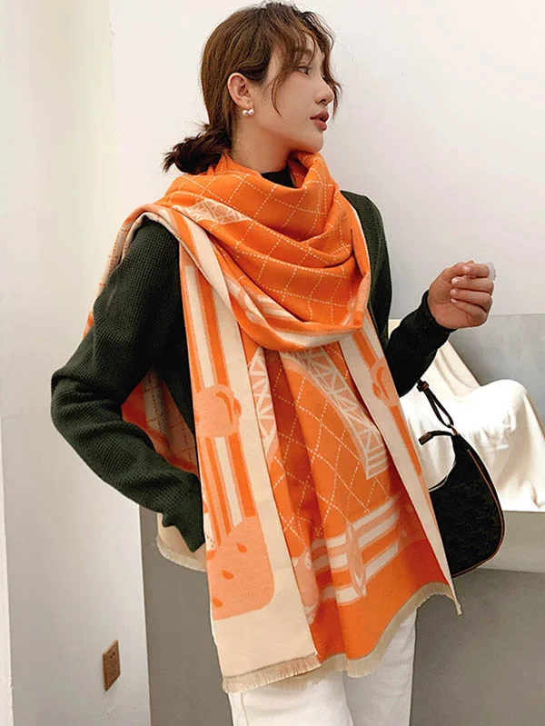 Artisanal Comfort: Original Warm Printed Shawl & Scarf