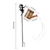 Solar Watering Can Stake Light Angel Hummingbird Iron Art Outdoor
