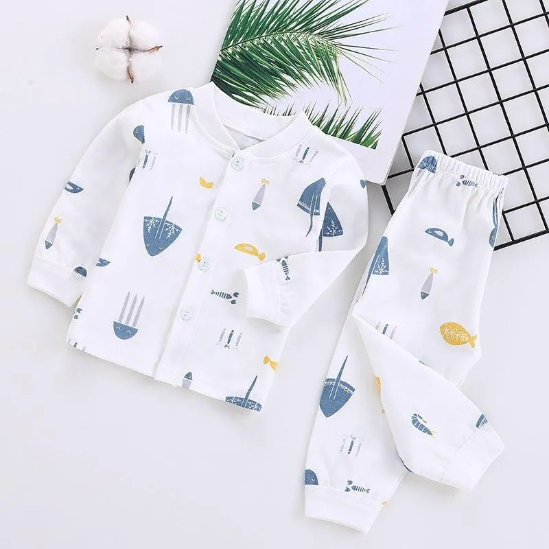 0-2 Years Soft Baby Clothes Set Spring Autumn Cotton Newborn Baby Boys Girls Clothes 2PCS Baby Pajamas Unisex Kids Clothing Sets