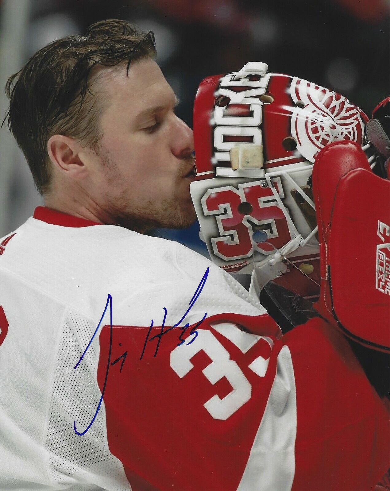 Signed 8x10 JIMMY HOWARD Detroit Red Wings Autographed Photo Poster painting - COA