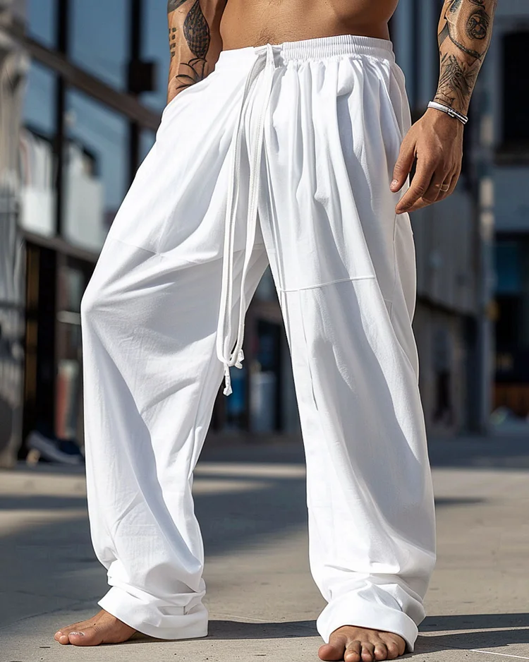 Men's Casual Loose Cotton and Linen Pants