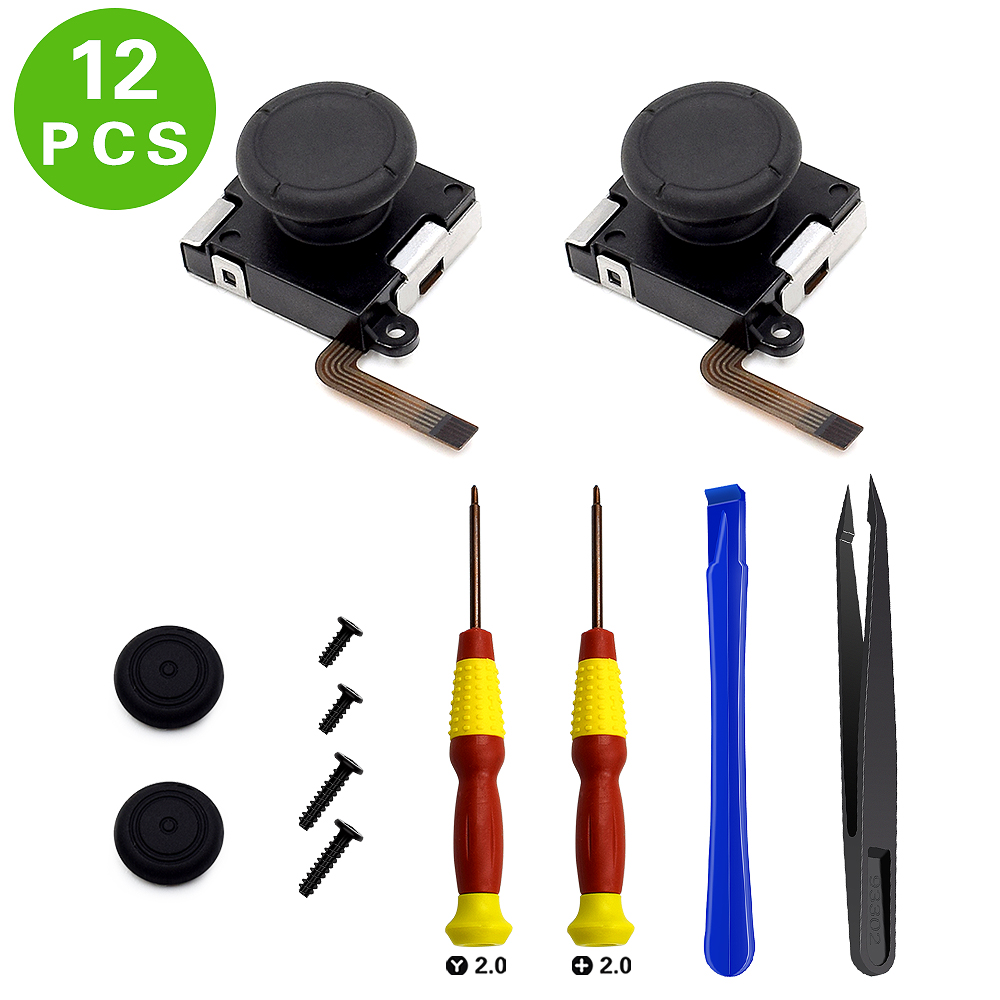 

Replacement Thumb Sticks Grip Metal Buckles Repair Tool for Nintendo Switch, 18 in 1 set, 501 Original