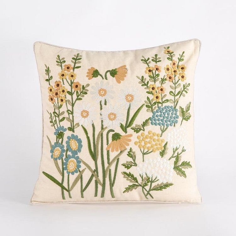 Fairy Tales Aesthetic Cottagecore Fashion Linen Embroidery Cushion Cover QueenFunky
