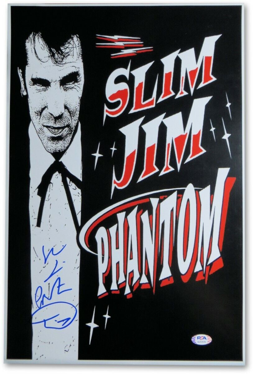 Slim Jim Phantom Signed Autographed 12X18 Photo Poster painting Stray Cats Drummer PSA AJ57678