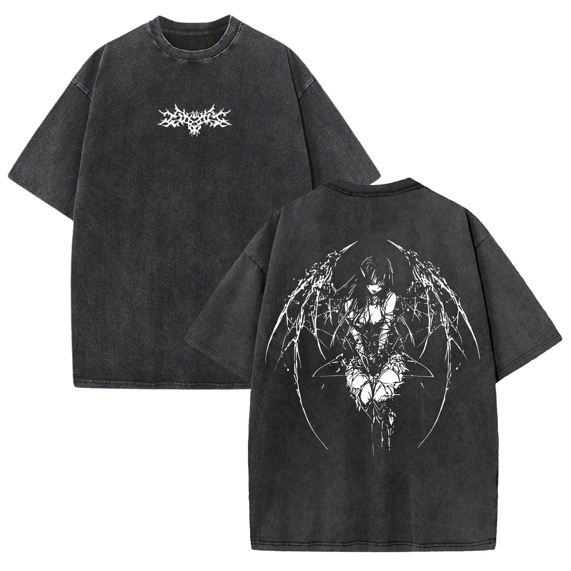 Gothic Graphic Vintage Streetwear Washed T-shirt