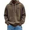Men's Retro Washed Distressed Lace Up Comfort Hoodie
